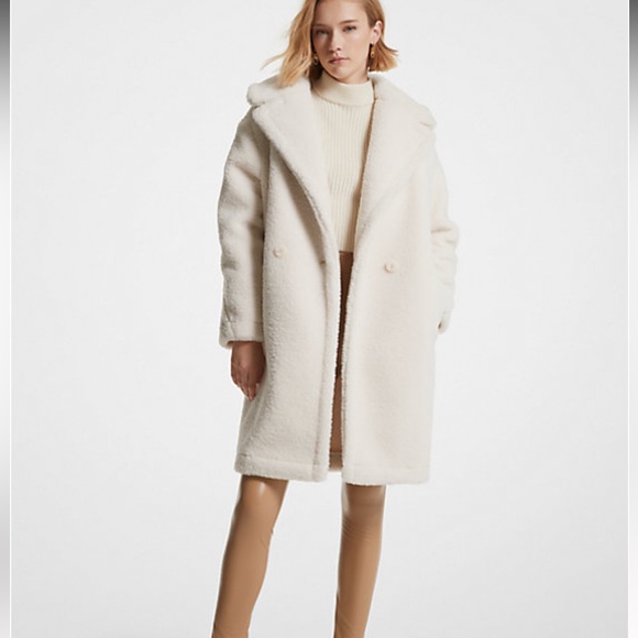 NWOT Michael Kors Sherpa Teddy Coat - Picture 7 of 8